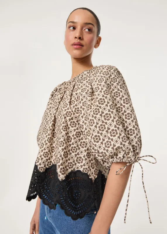 Rowan Top | Kalahari Floral Eyelet sold by Rhode