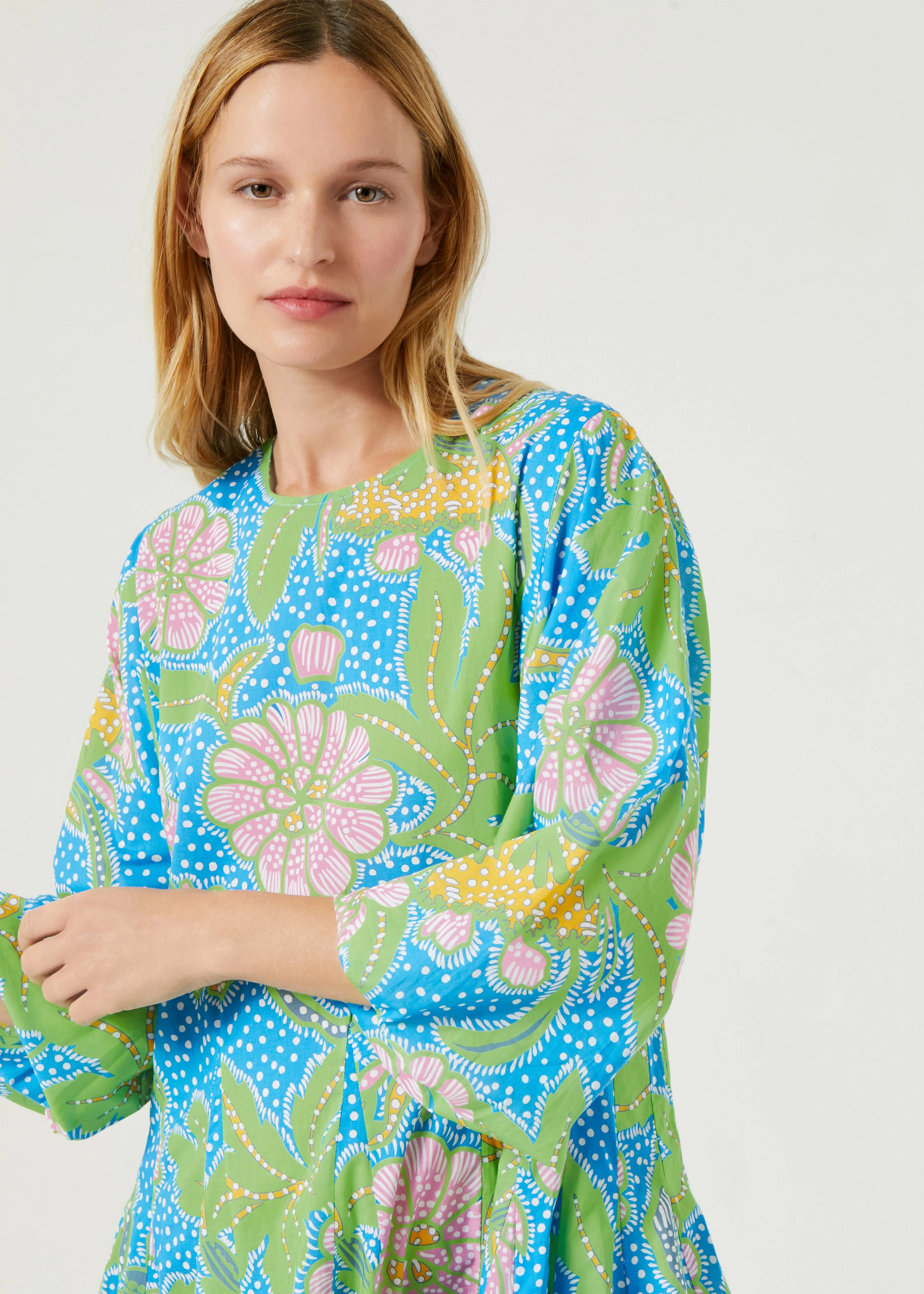 Ella Dress | Blue Psychedelic Flower Grande sold by Rhode product image thumbnail 2