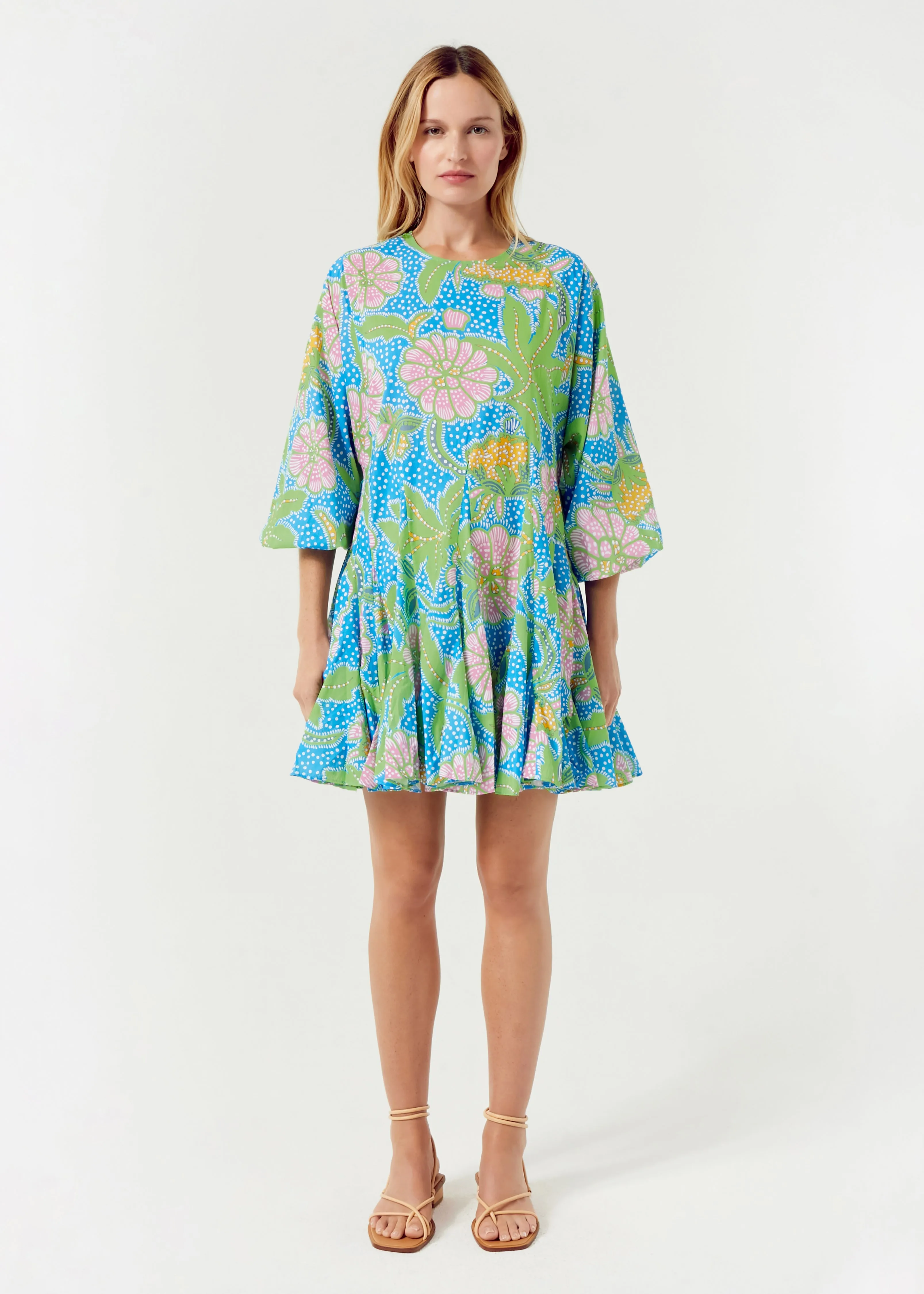 Ella Dress | Blue Psychedelic Flower Grande sold by Rhode product image thumbnail 3