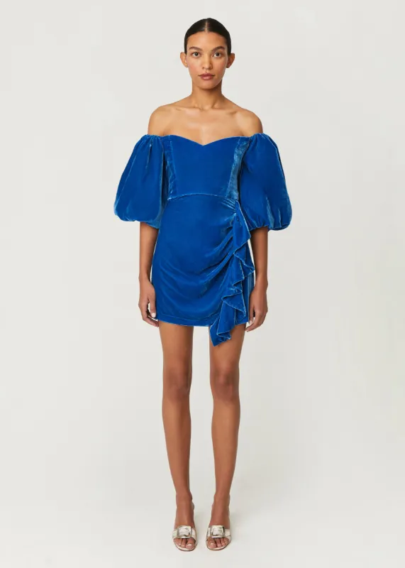Velvet Adrian Dress | Air Force Blue sold by Rhode