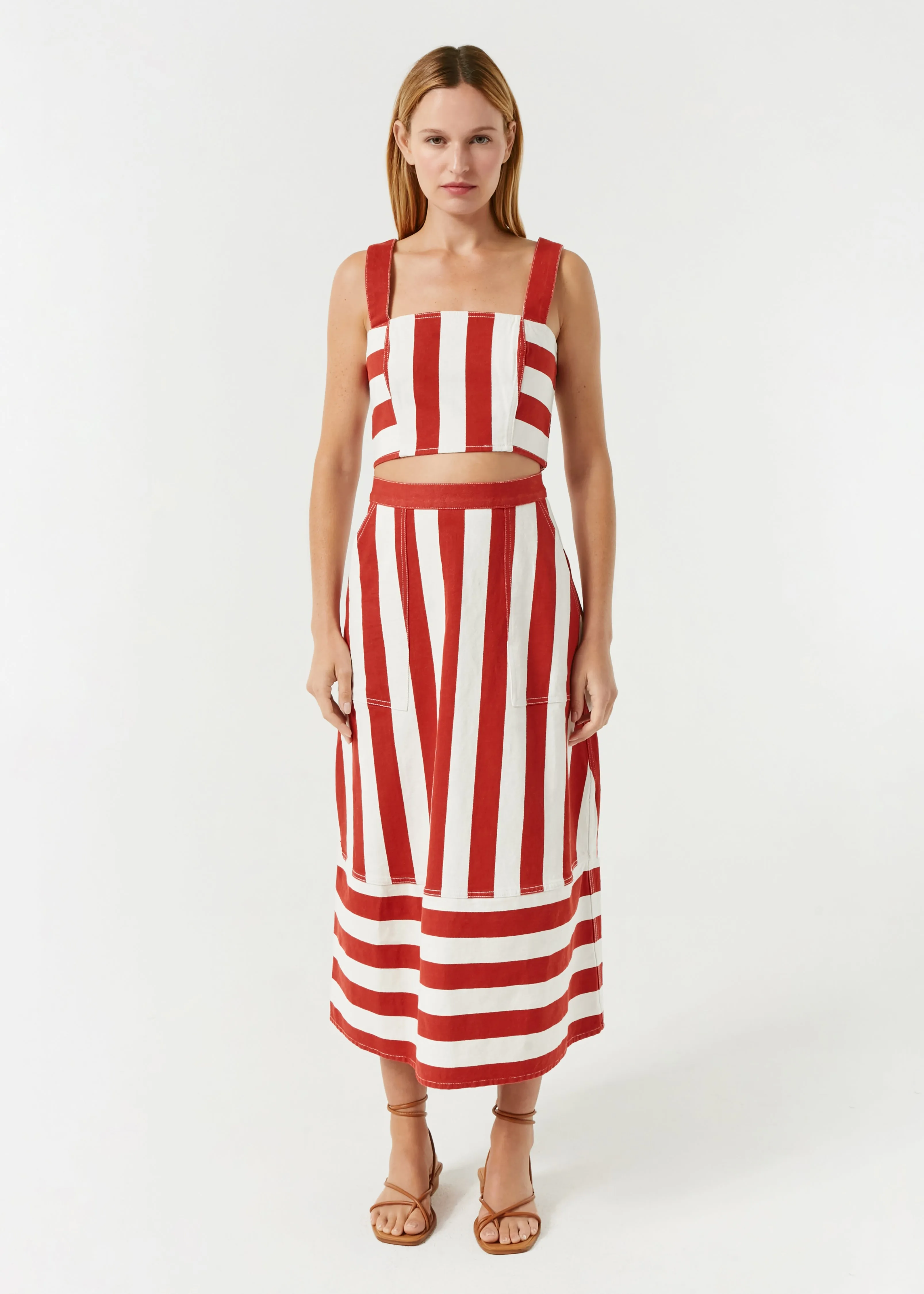Maddie Top | Brick Cabana Stripe sold by Rhode product image thumbnail 3