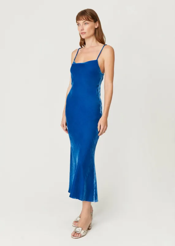 Velvet Jemima Dress | Air Force Blue sold by Rhode