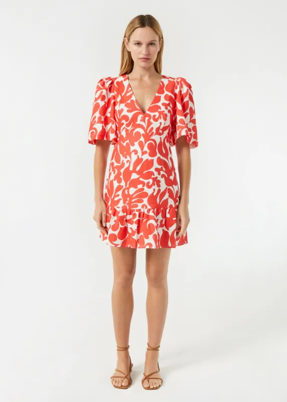 Linen Mariana Dress | Red Caspian Lagoon Grande sold by Rhode