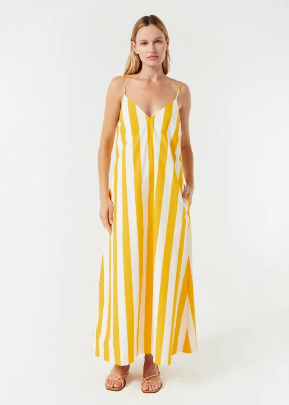 Nadia Dress | Tangerine Cabana Stripe sold by Rhode