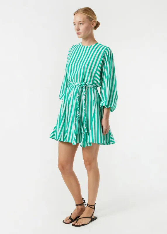 Ella Dress | Green Curacao Stripe sold by Rhode