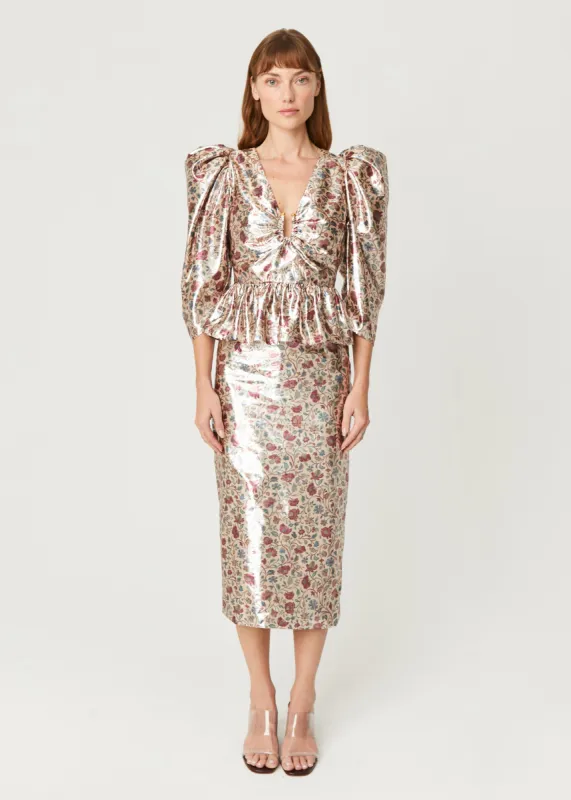 Alma Top | Cream Vichy Rose sold by Rhode