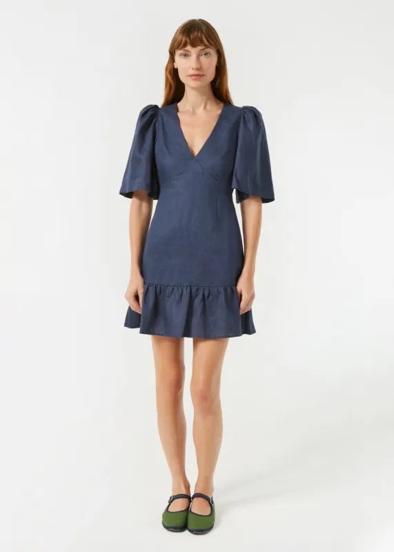 Linen Mariana Dress | Navy sold by Rhode