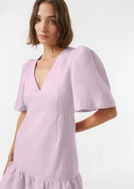 Linen Mariana Dress | Sun Bleached Pink sold by Rhode