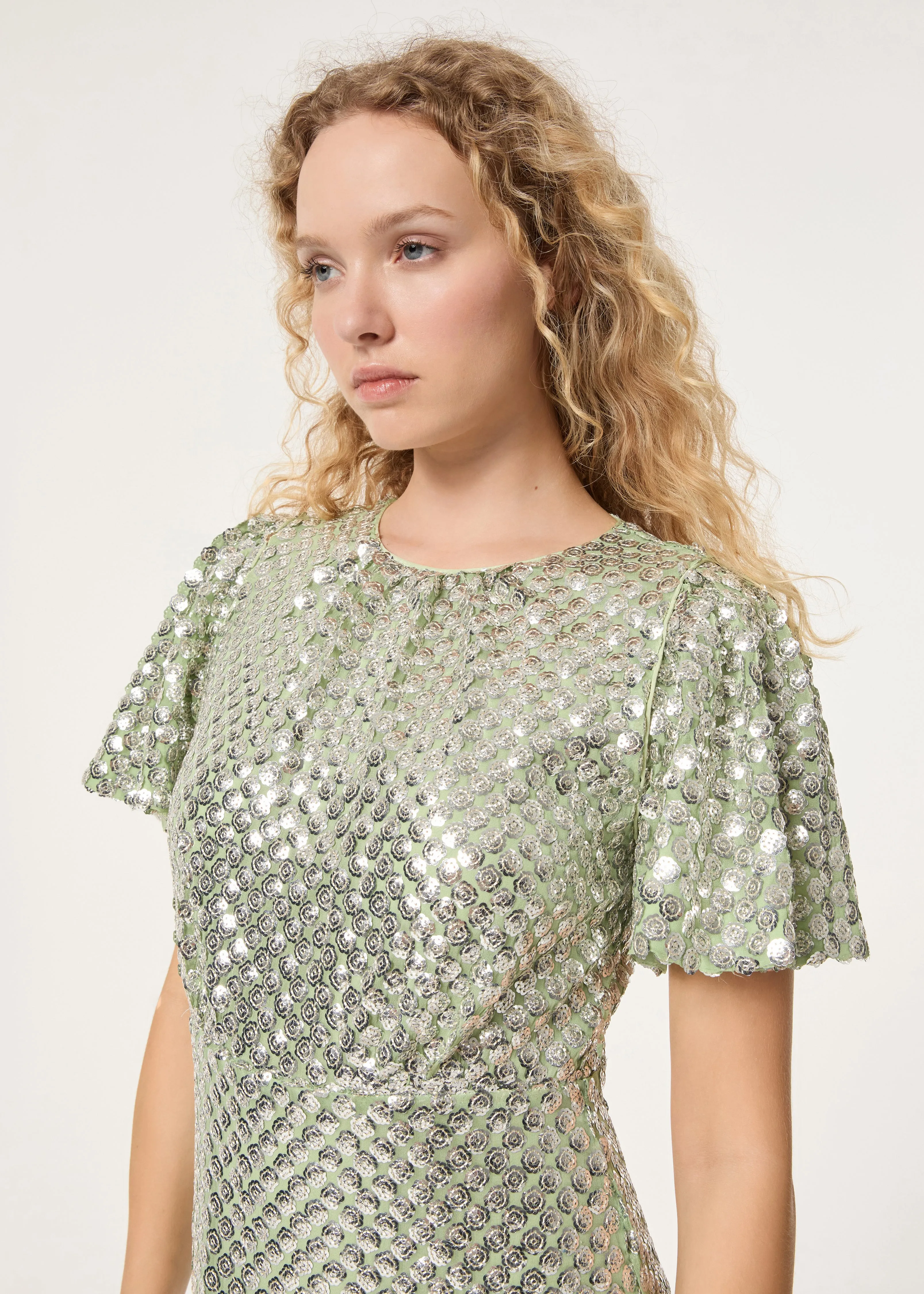 rhode sequin dress RHODE Lisa Sequin Midi Dress
