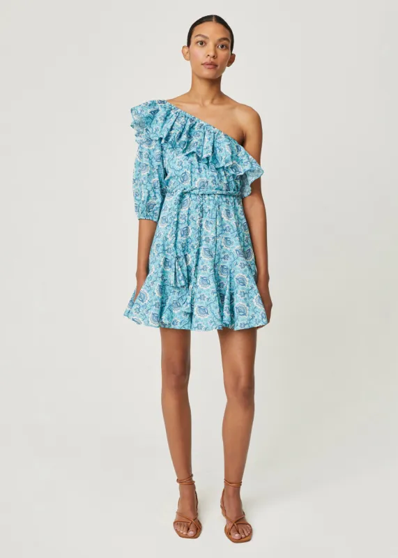 Ozzie Dress | Aqua Lotus Mini sold by Rhode