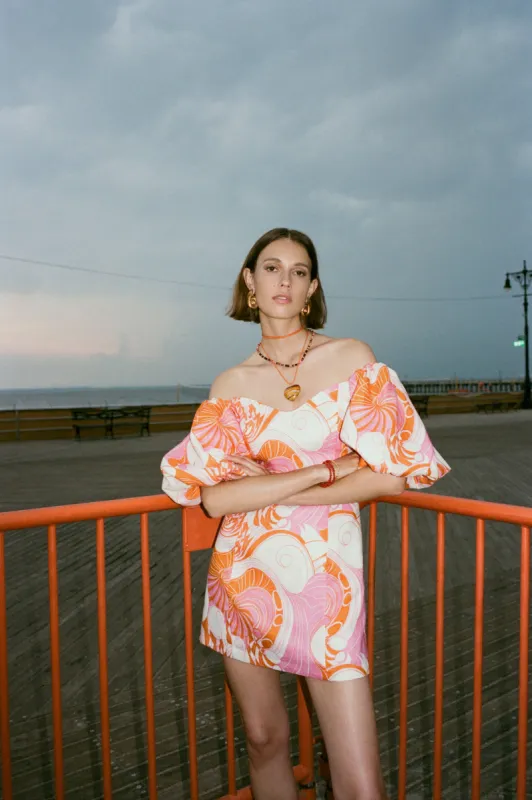 Linen Dali Dress | Pink Deco Surf made by Rhode