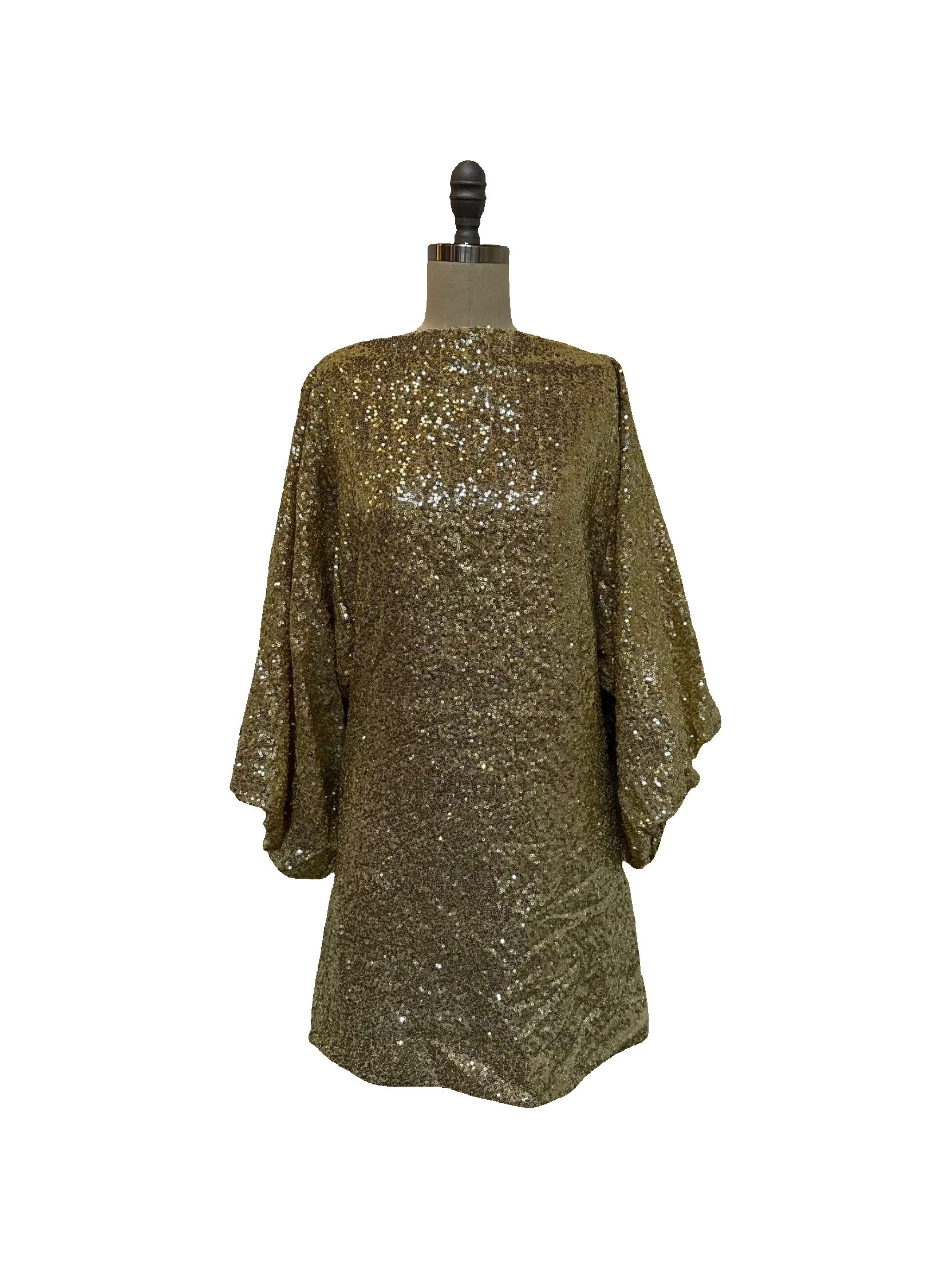 Gold Sequin Bell Sleeve Dress sold by Rhode