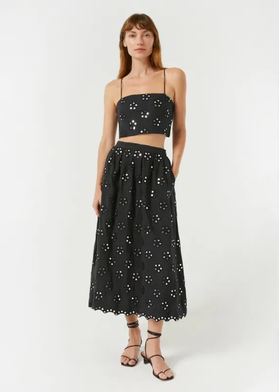 Aaron Skirt | Ink Mirror Daisy sold by Rhode