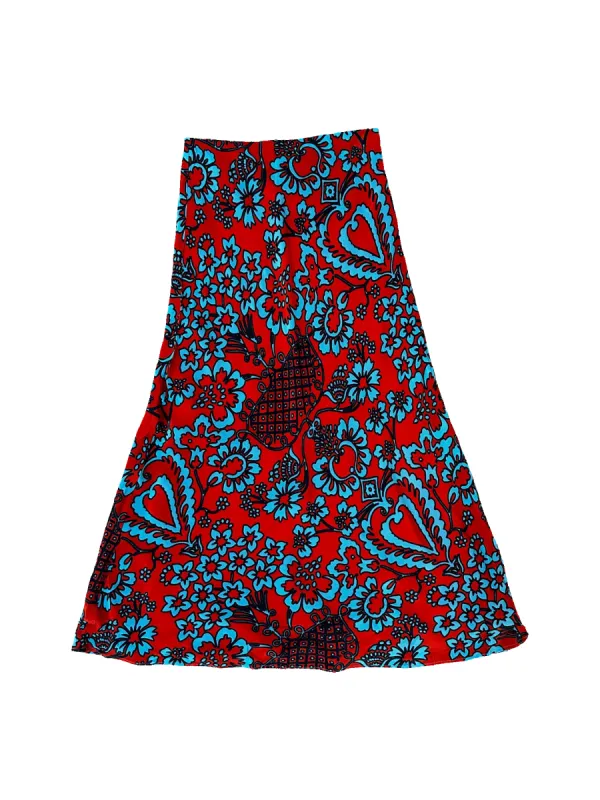 Tommy Skirt in Red/Blue Foral Pattern sold by Rhode