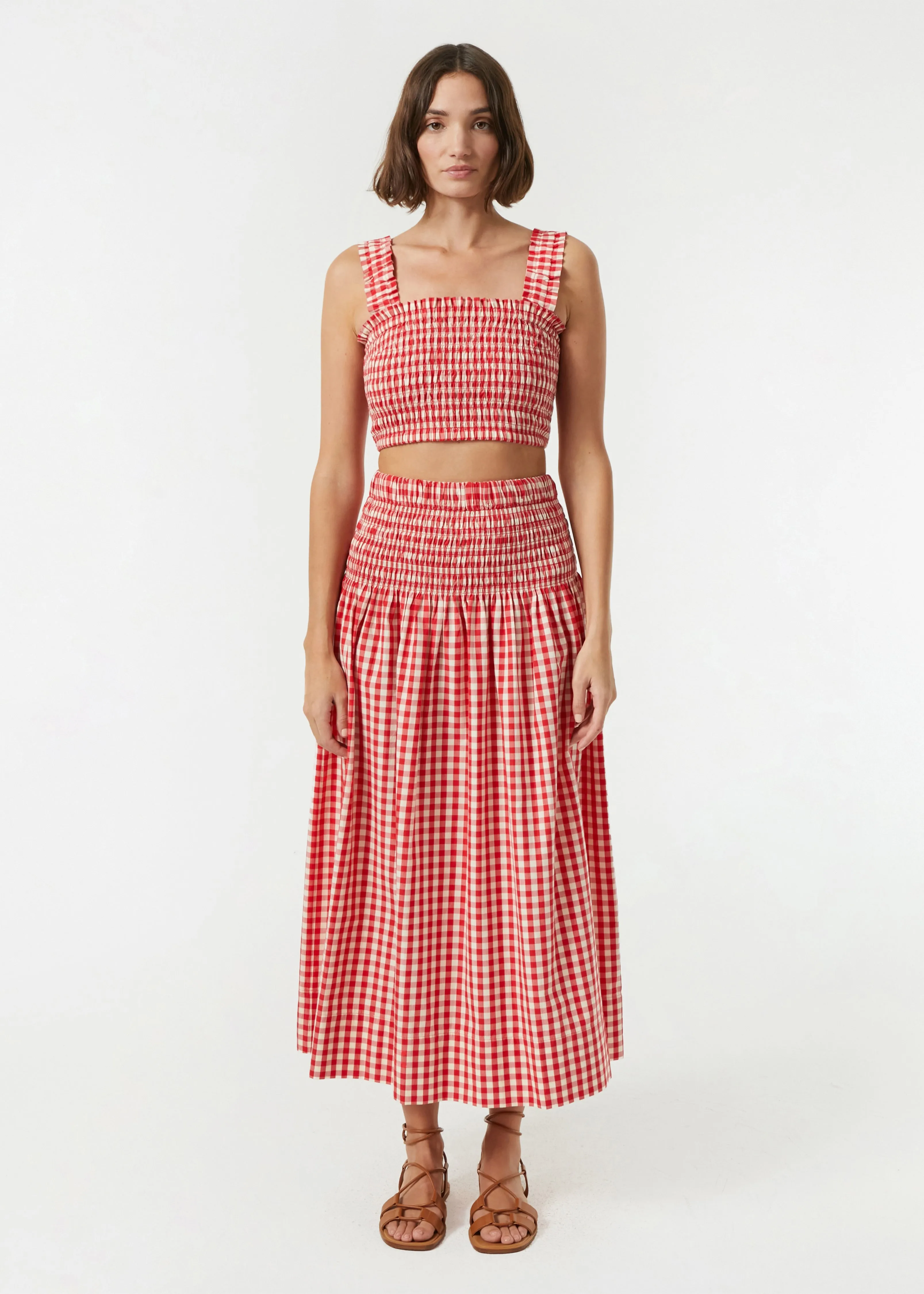 Tanya Top | Scarlet Toulouse Gingham sold by Rhode product image thumbnail 2