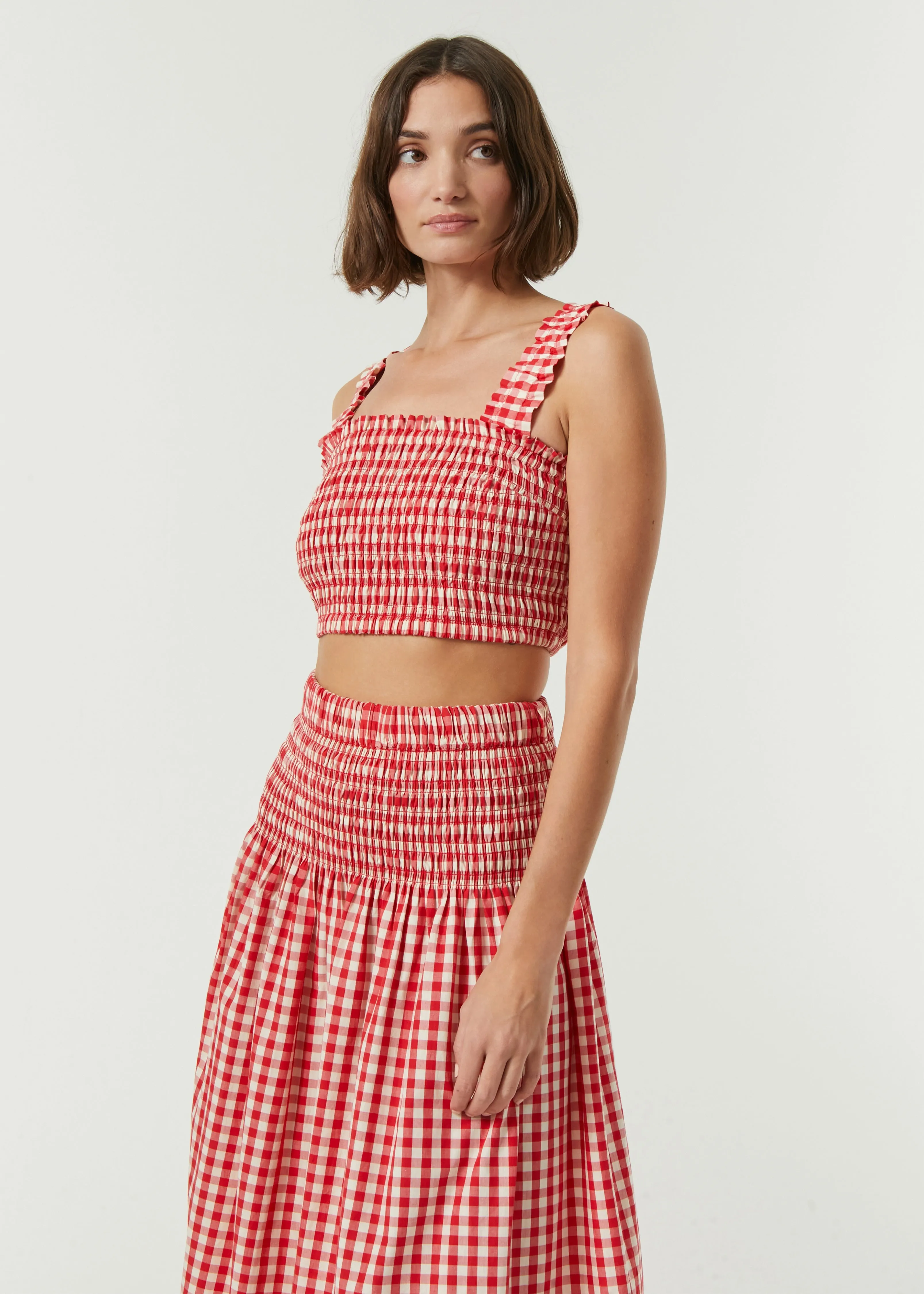 Tanya Top | Scarlet Toulouse Gingham sold by Rhode