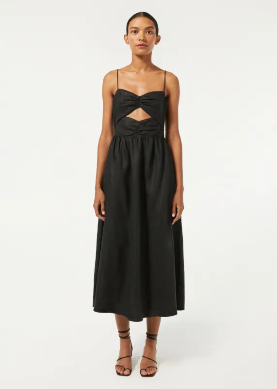 Linen Kay Dress | Black sold by Rhode