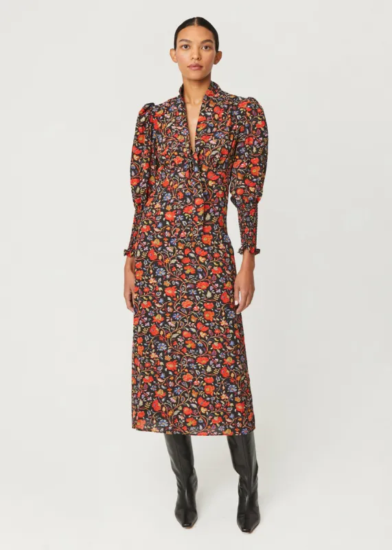 Polly Dress | Black Vichy Rose Mini sold by Rhode