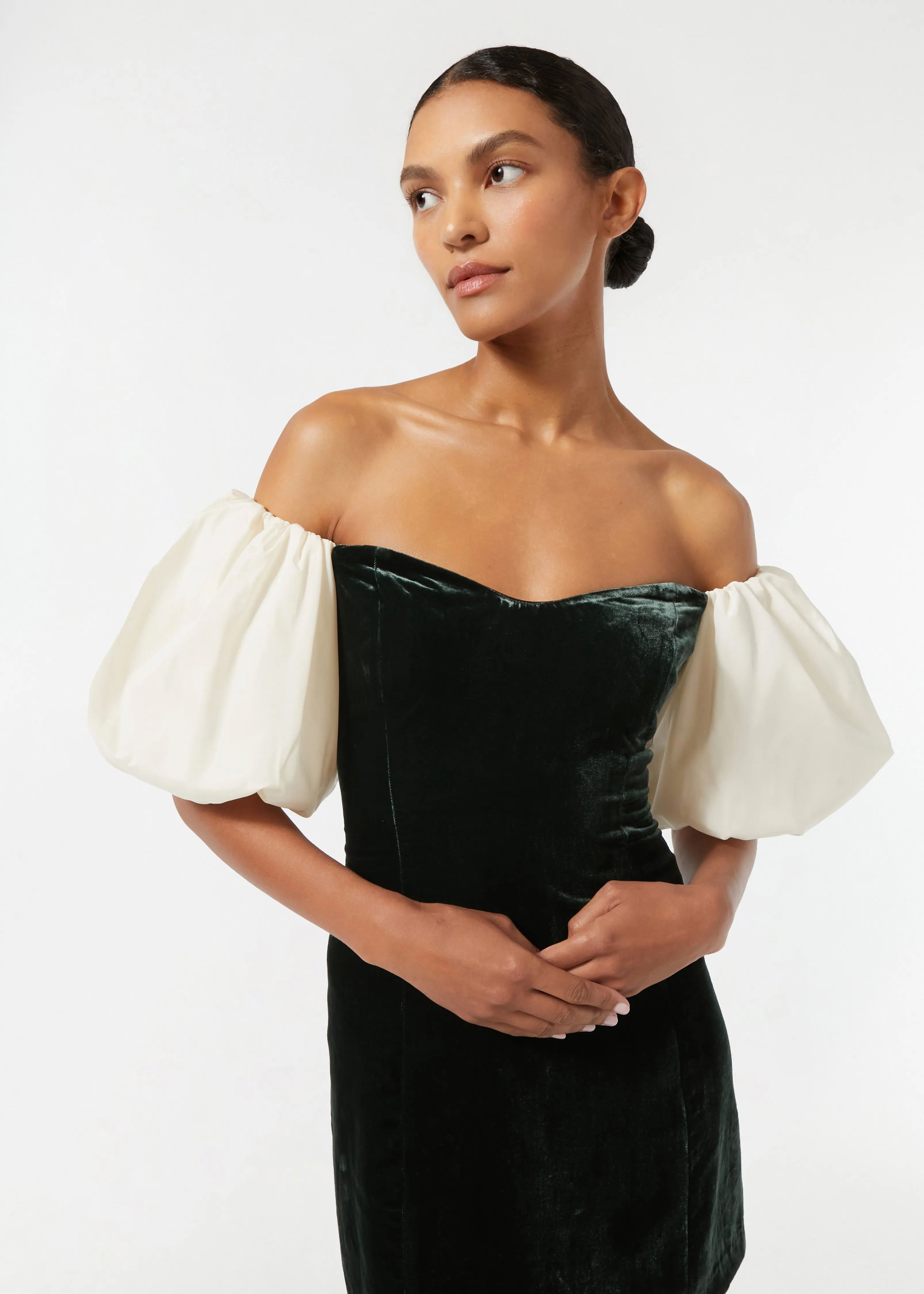 Velvet Dali Dress | Macadamia Forest sold by Rhode