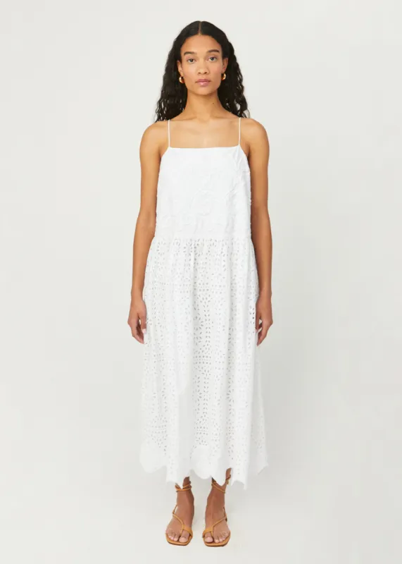 Rosa Dress | White Soleil Eyelet sold by Rhode