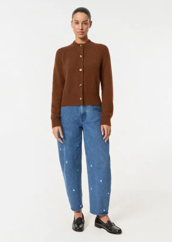 Amal Cardigan | Dark Brown sold by Rhode