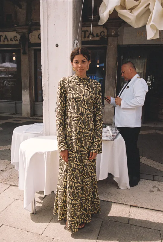 Hilma Dress | Marine Botanical sold by Rhode