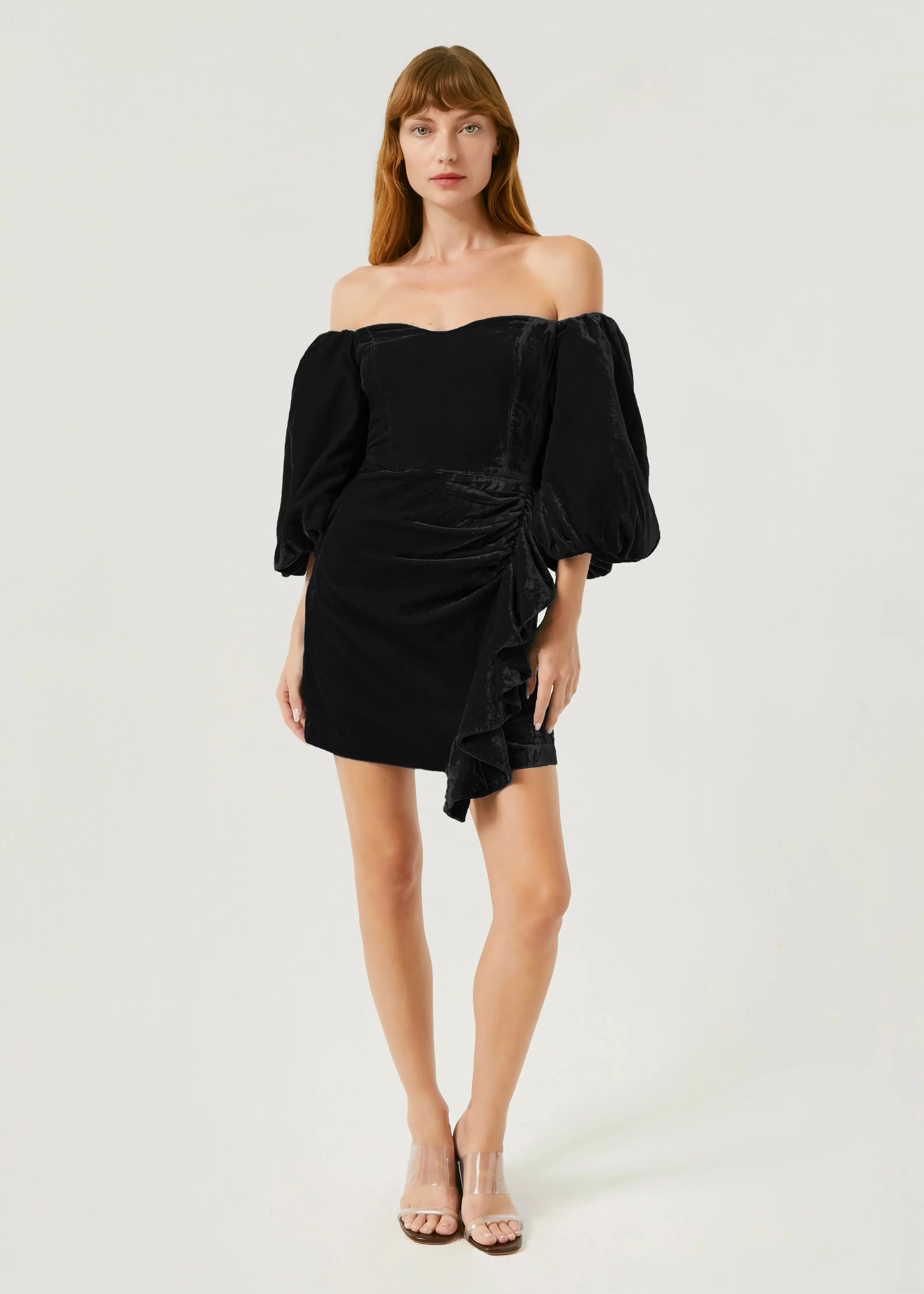 Velvet Adrian Dress | Jet Black sold by Rhode product image thumbnail 2