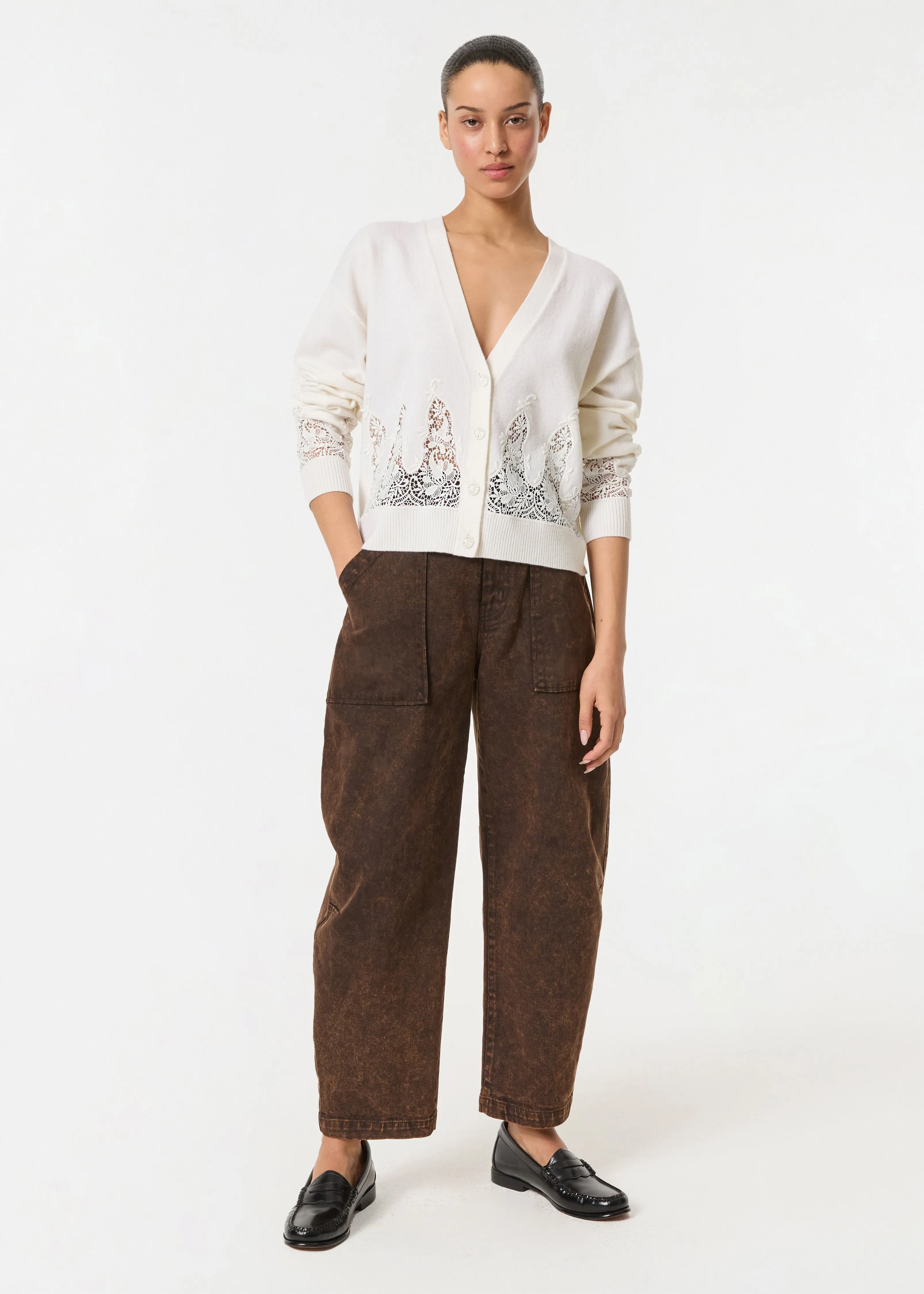 Marie Cardigan | Cream Regent Lace sold by Rhode product image thumbnail 4