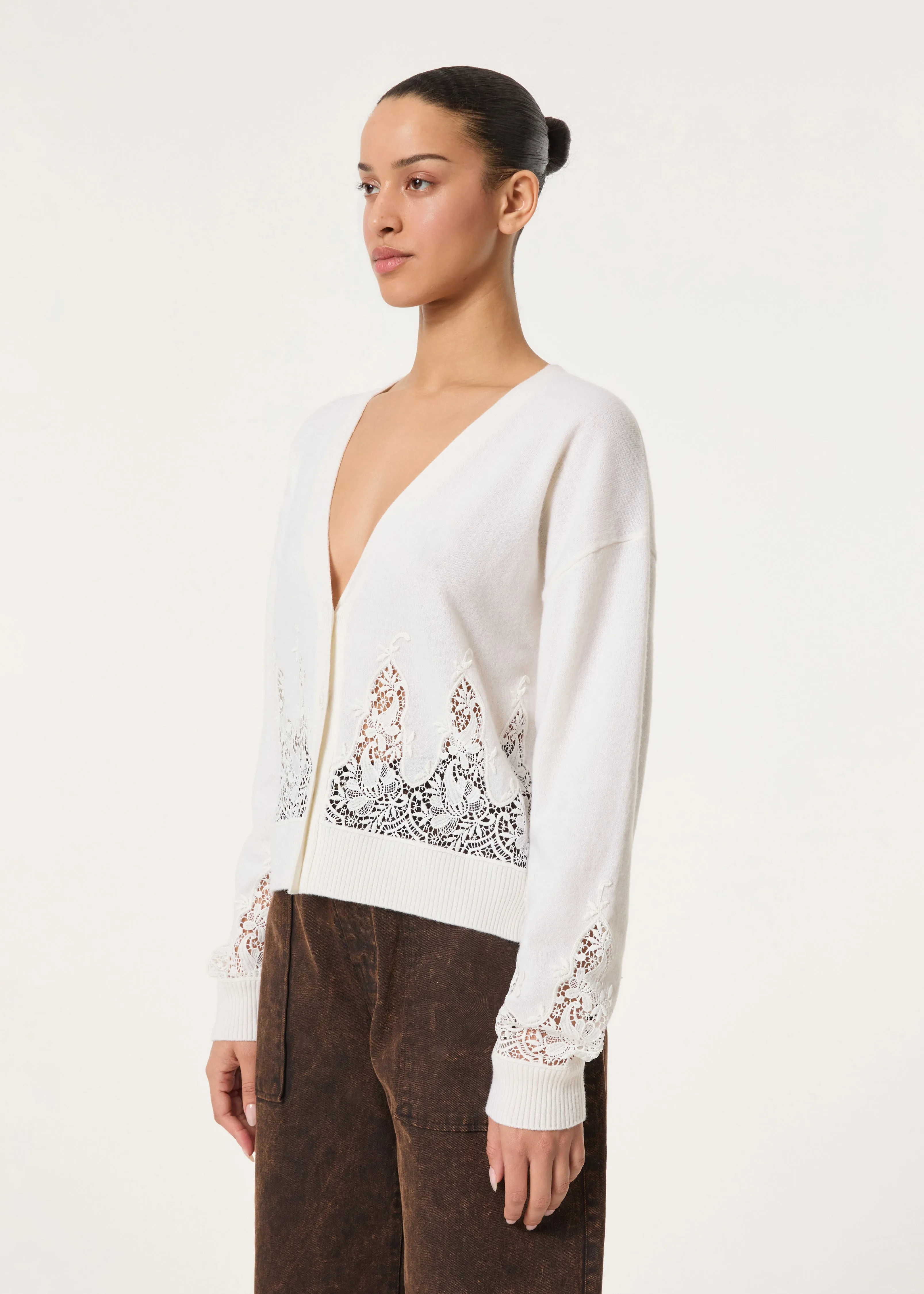 Marie Cardigan | Cream Regent Lace sold by Rhode product image thumbnail 3