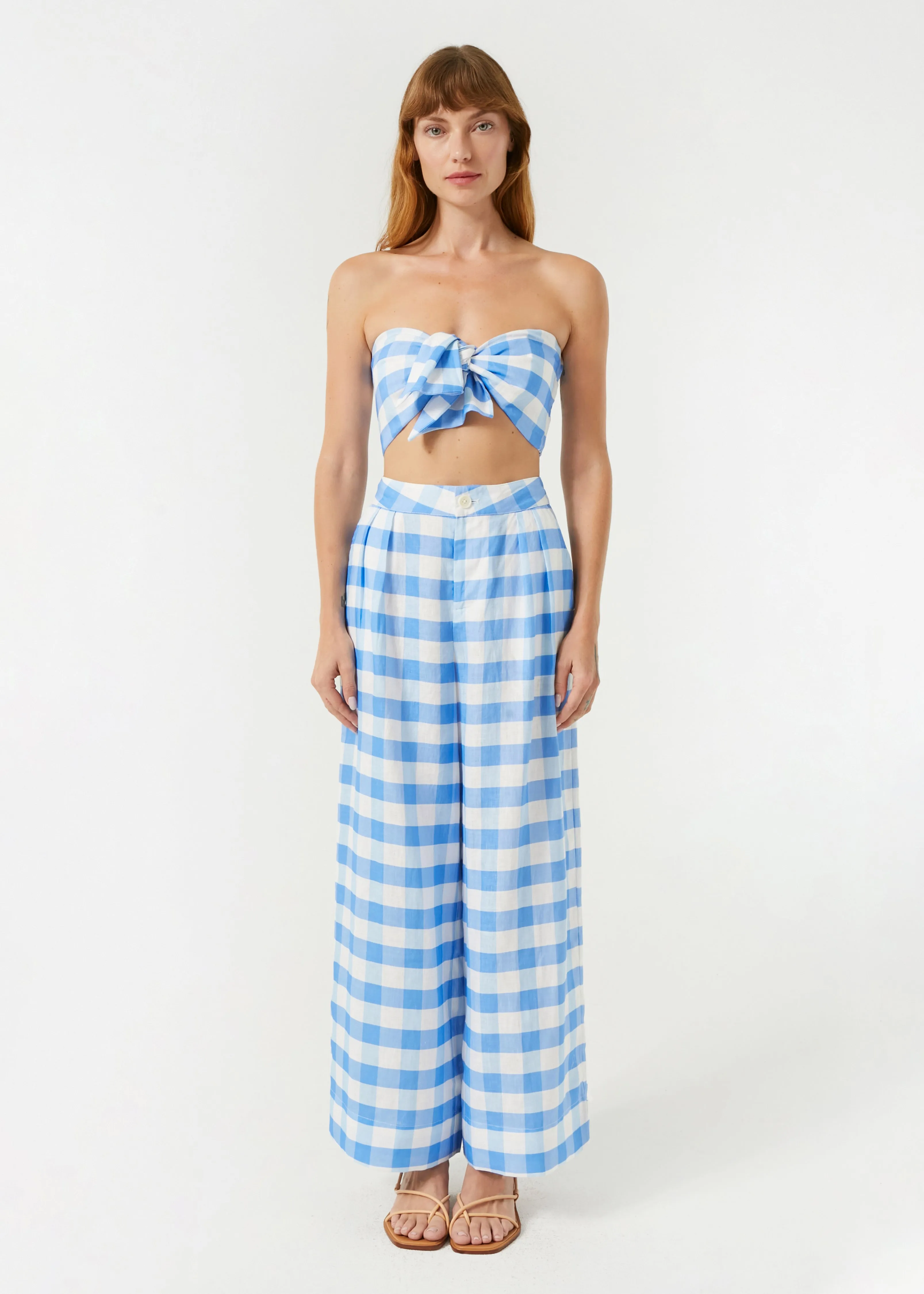 Linen Toni Top | Toulouse Gingham Grande sold by Rhode product image thumbnail 3