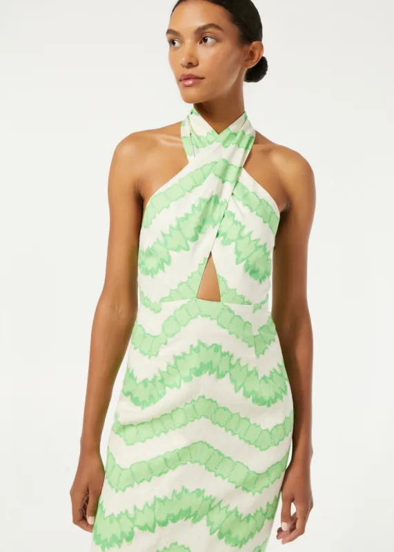 Linen Paolo Dress | Watercolor Zig Zag sold by Rhode