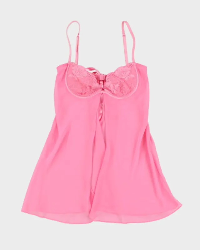 Y2k 00s Silk & Satin Pink Cami - S sold by Rokit