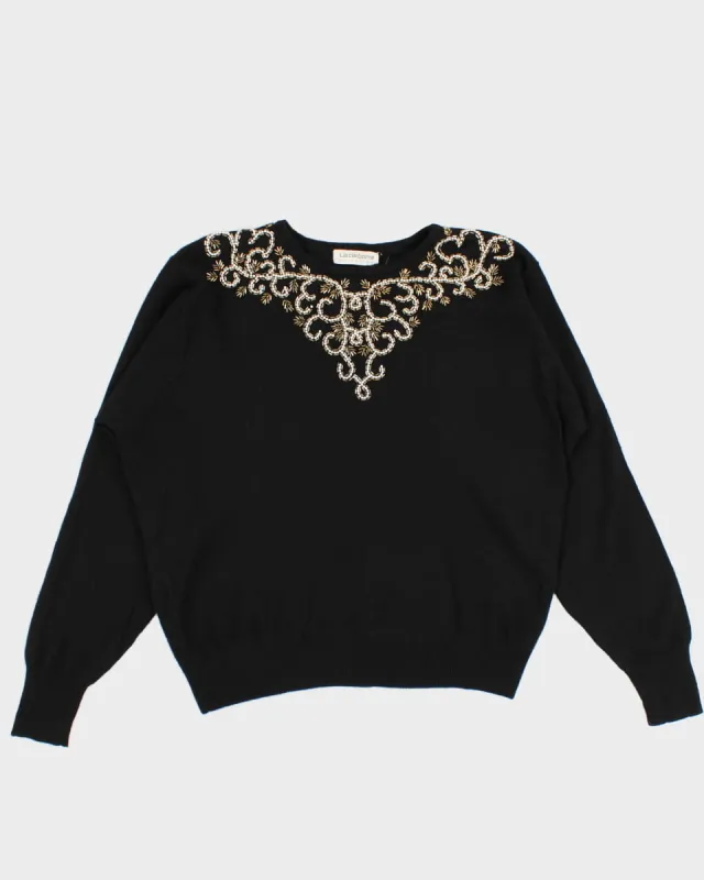 Vintage Beaded Knit Jumper - M sold by Rokit