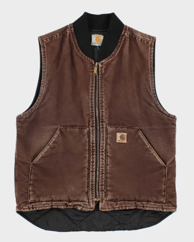 Vintage 90s Carhartt Brown Workwear Vest - M/L sold by Rokit