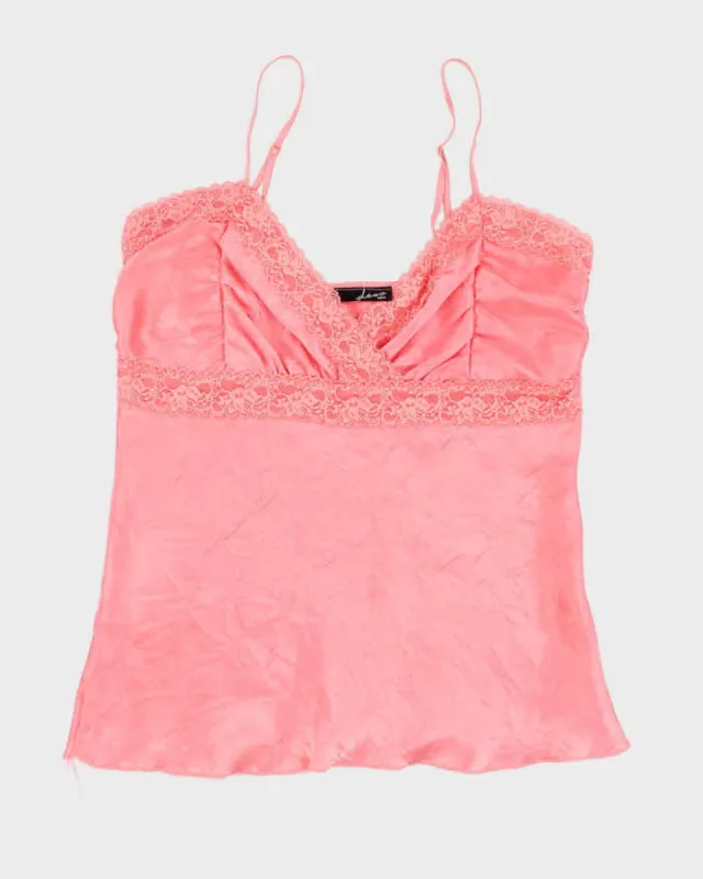 Y2k 00s Dess Pink Silky Cami Top - M sold by Rokit