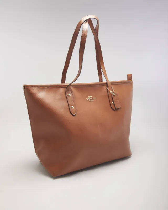 Coach Brown Leather Tote Bag sold by Rokit