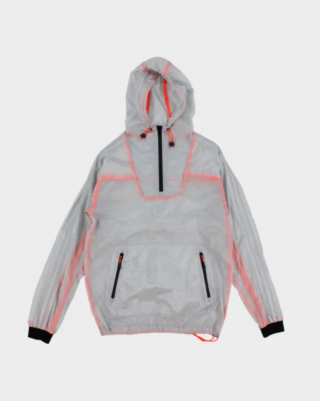Womens Adidas Light Grey Transparent Adidas Windbreaker Jacket - S sold by Rokit