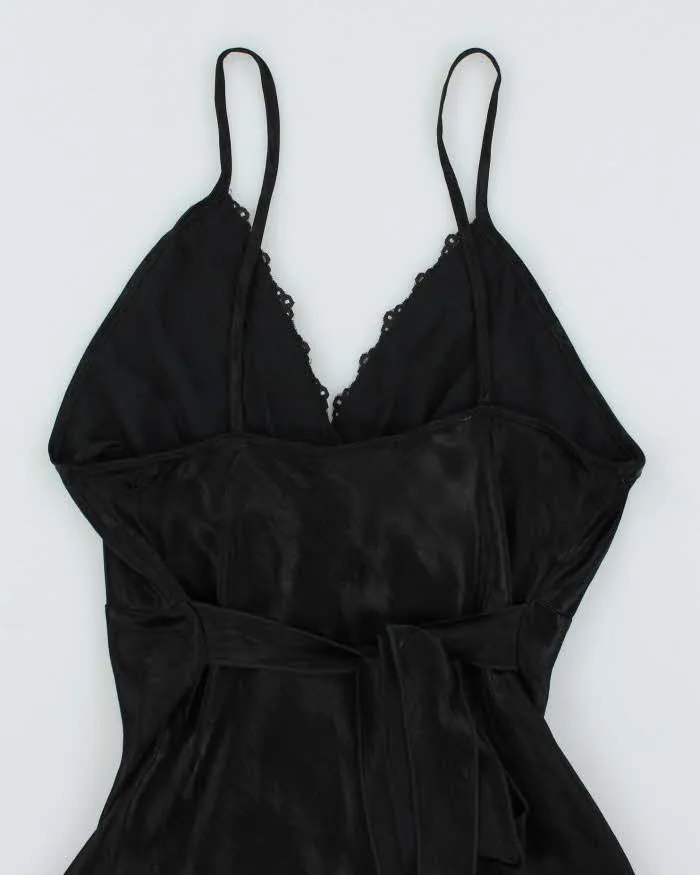 Y2k 00s Black Satin Beaded Cami Top - XL sold by Rokit product image thumbnail 4