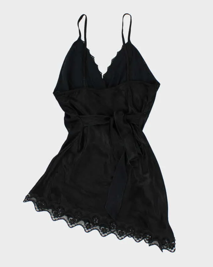 Y2k 00s Black Satin Beaded Cami Top - XL sold by Rokit product image thumbnail 2