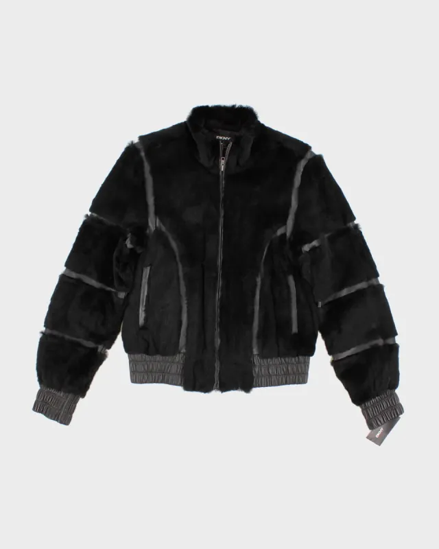DKNY Faux Fur Leather Jacket - S made by DKNY
