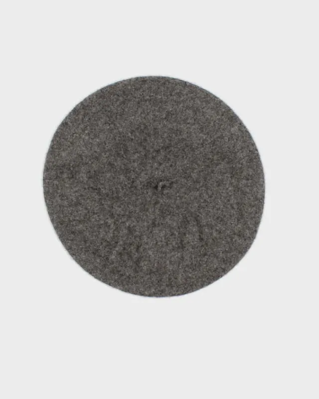 Unisex Grey Wool Beret - O/S sold by Rokit