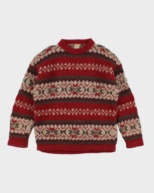 Vintage Patterned Chunky Wool Jumper - XXL sold by Rokit