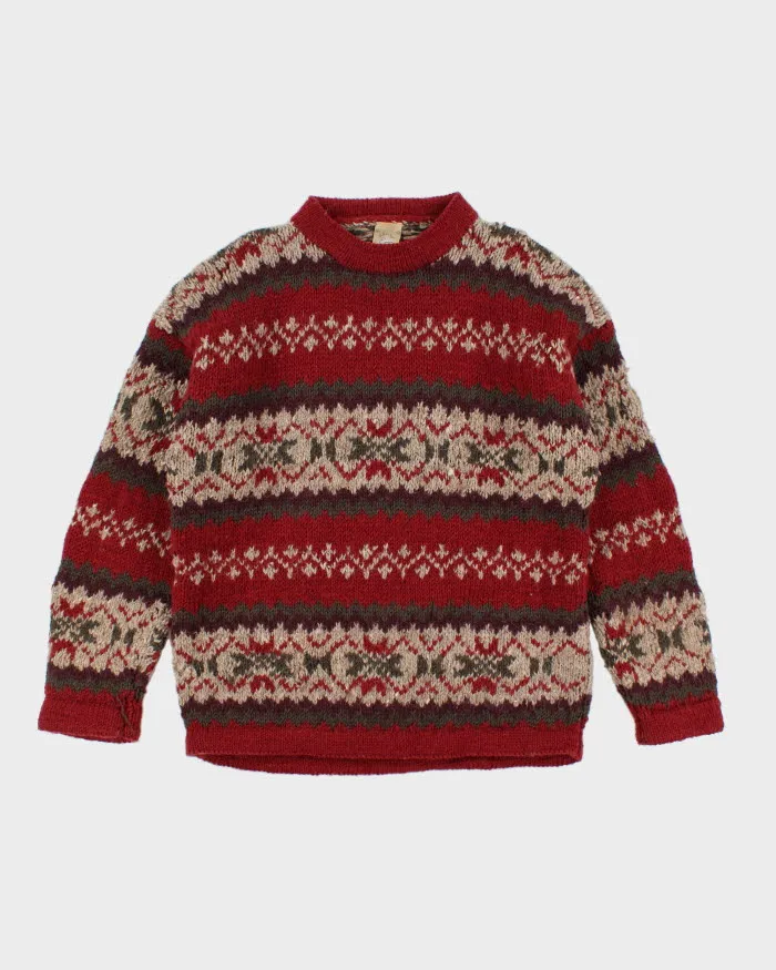 Vintage Patterned Chunky Wool Jumper - XXL sold by Rokit