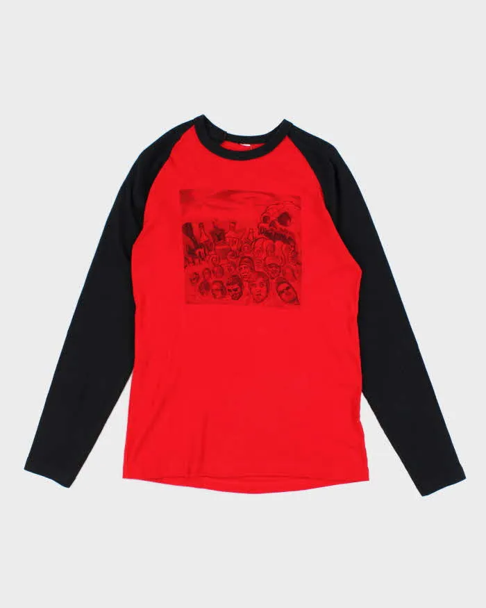 Graphic Print Baseball Style Long Sleeve T-Shirt - M sold by Rokit
