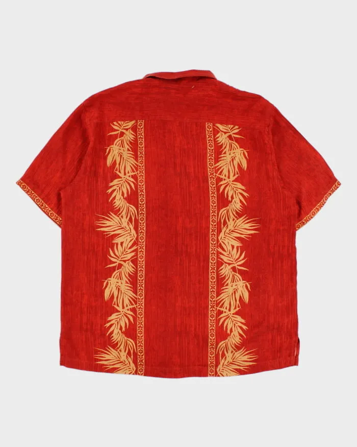 Vintage Men's Red Tommy Bahama Silk Hawaiian Shirt - L sold by Rokit product image thumbnail 2