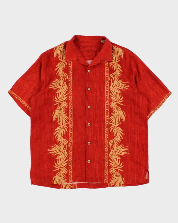 Vintage Men's Red Tommy Bahama Silk Hawaiian Shirt - L sold by Rokit