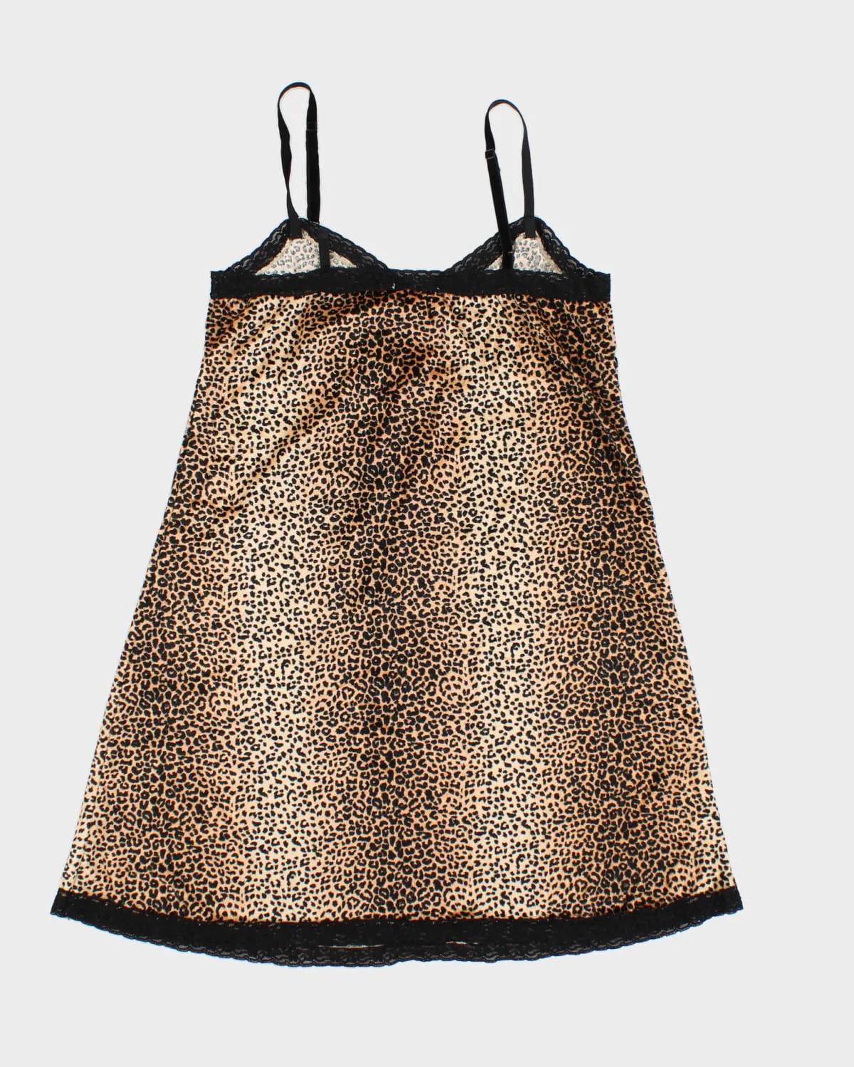 Y2K 00s Cheetah Print Laced Velour Slip Dress - M sold by Rokit product image thumbnail 2