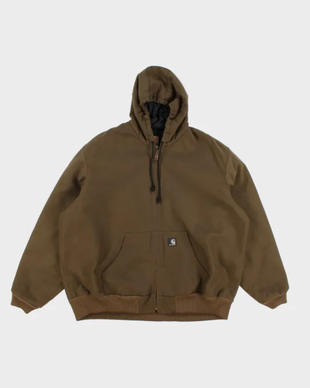 Vintage Men's Green Zip Up Hooded Carhartt Jacket - XXXL sold by Rokit