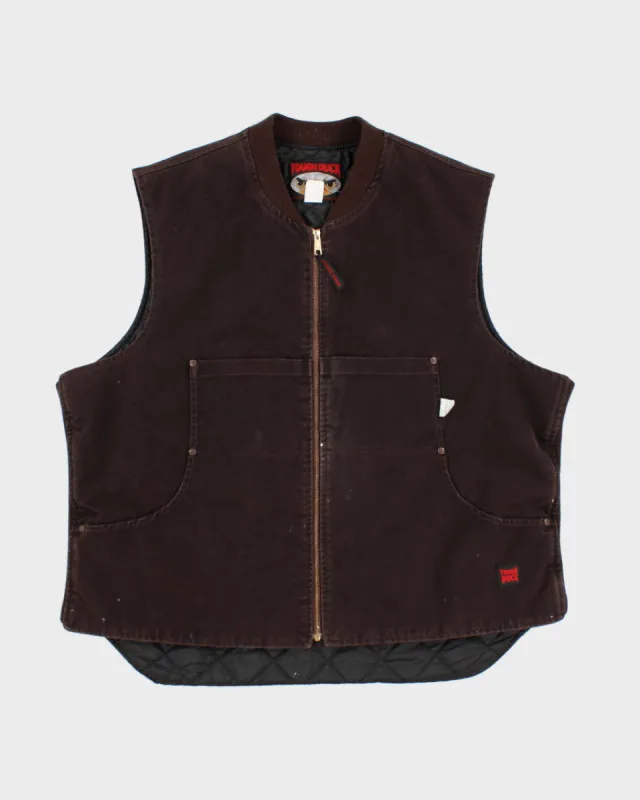 Vintage Tough Duck Brown Work Wear Sleeveless Jacket - XXL sold by Rokit