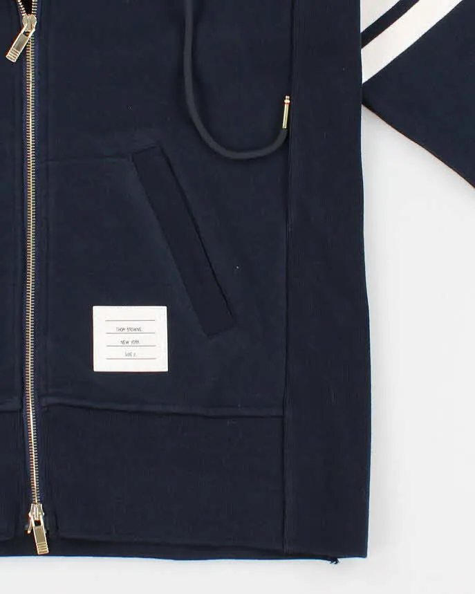 Mens Thom Browne Navy Zip Up Hoodie - S sold by Rokit product image thumbnail 4